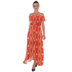 Background Pattern Texture Design Wallpaper Off Shoulder Open Front Chiffon Dress by Uceng
