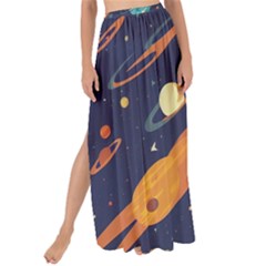 Space Galaxy Planet Universe Stars Night Fantasy Maxi Chiffon Tie-up Sarong by Uceng