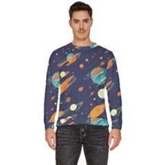 Space Galaxy Planet Universe Stars Night Fantasy Men s Fleece Sweatshirt by Uceng