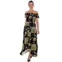 Background Graphic Wallpaper Decor Backdrop Design Off Shoulder Open Front Chiffon Dress View1