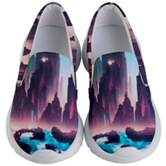 Urban City Cyberpunk River Cyber Tech Future Kids Lightweight Slip Ons by Uceng