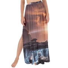 Water Waterfall Nature River Lake Planet Fantasy Maxi Chiffon Tie-up Sarong by Uceng