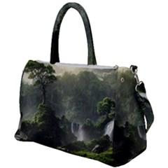 Waterfall River Fantasy Dream Planet Matte Duffel Travel Bag by Uceng