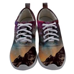 Mountain Space Galaxy Stars Universe Astronomy Women Athletic Shoes by Uceng