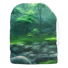 River Forest Woods Nature Rocks Japan Fantasy Drawstring Pouch (3xl) by Uceng