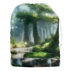 Forest Wood Nature Lake Swamp Water Trees Drawstring Pouch (3xl) by Uceng