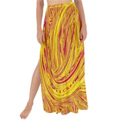 Red Yellow Abstract Wallpapers Abstracts Liquids Maxi Chiffon Tie-up Sarong by Uceng
