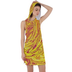 Red Yellow Abstract Wallpapers Abstracts Liquids Racer Back Hoodie Dress by Uceng