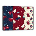 Flat Design Christmas Pattern Collection Art Canvas 16  x 12  (Stretched) View1