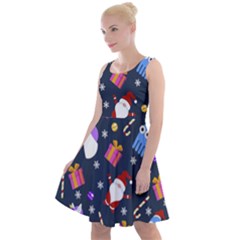 Colorful Funny Christmas Pattern Knee Length Skater Dress by Uceng