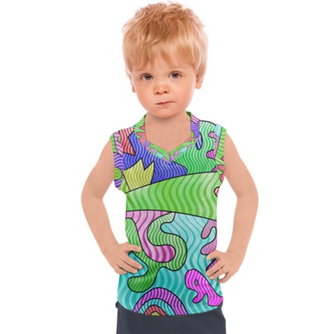 Colorful Stylish Design Kids  Sport Tank Top by gasi