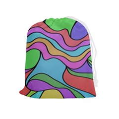 Colorful Stylish Design Drawstring Pouch (xl) by gasi