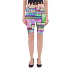 Colorful Pattern Yoga Cropped Leggings by gasi