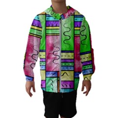 Colorful Pattern Kids  Hooded Windbreaker by gasi