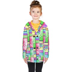 Colorful Pattern Kids  Double Breasted Button Coat by gasi