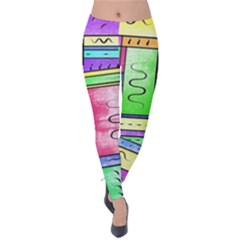 Colorful Pattern Velvet Leggings by gasi