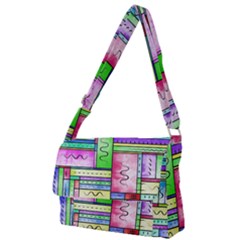 Colorful Pattern Full Print Messenger Bag (l) by gasi