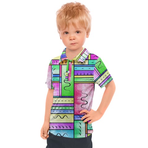Colorful Pattern Kids  Polo Tee by gasi