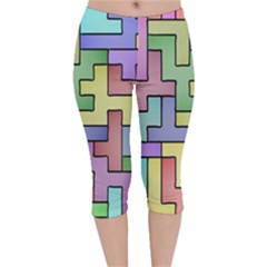 Colorful Stylish Design Velvet Capri Leggings  by gasi