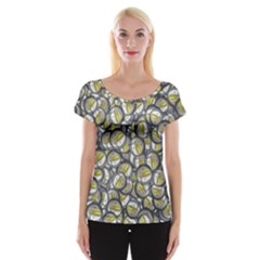 Gong Instrument Motif Pattern Cap Sleeve Top by dflcprintsclothing
