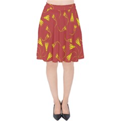 Background Pattern Texture Design Velvet High Waist Skirt by Ravend