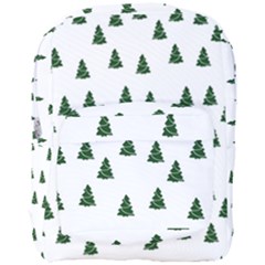 Green Christmas Trees White Full Print Backpack by TetiBright