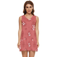 Background Graphic Wallpaper Decor Backdrop Design Art Pink Tiered Sleeveless Mini Dress by Pakemis