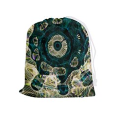 Fractal Glowing Kaleidoscope Wallpaper Art Design Drawstring Pouch (xl) by Pakemis