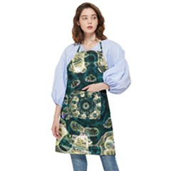 Fractal Glowing Kaleidoscope Wallpaper Art Design Pocket Apron by Pakemis