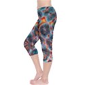 Fractal Black Texture Wallpaper Art Design Art Capri Leggings  View3