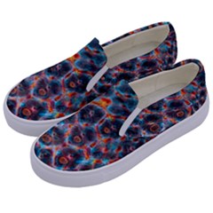 Fractal Black Texture Wallpaper Art Design Art Kids  Canvas Slip Ons by Pakemis