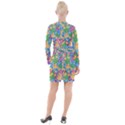 Flower Spring Background Blossom Button Long Sleeve Dress View2