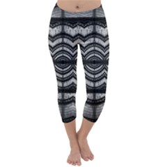 Abstract Geometric Collage Pattern Capri Winter Leggings  by dflcprintsclothing