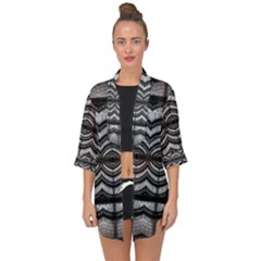 Abstract Geometric Collage Pattern Open Front Chiffon Kimono by dflcprintsclothing