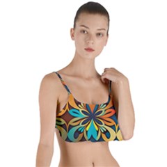 Orange, Turquoise And Blue Pattern  Layered Top Bikini Top  by Sobalvarro