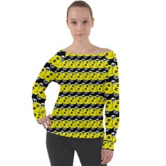 Smile Off Shoulder Long Sleeve Velour Top by Sparkle