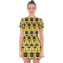 Smily Drop Hem Mini Chiffon Dress by Sparkle