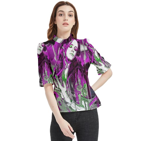 St  Cathy  Frill Neck Blouse by MRNStudios