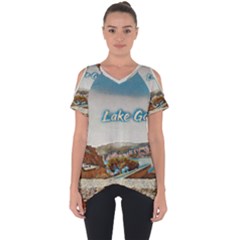 Malcesine Castle On Lake Garda Cut Out Side Drop Tee by ConteMonfrey