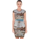 Birds And People On Lake Garda Capsleeve Drawstring Dress  View1