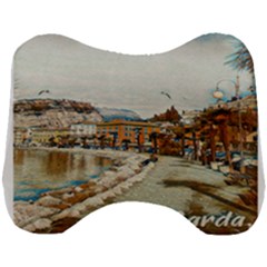 Birds And People On Lake Garda Head Support Cushion by ConteMonfrey