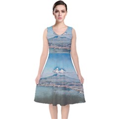 Napoli - Vesuvio V-neck Midi Sleeveless Dress  by ConteMonfrey