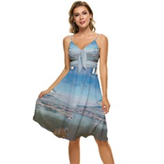 Napoli - Vesuvio Sleeveless Tie Front Chiffon Dress by ConteMonfrey