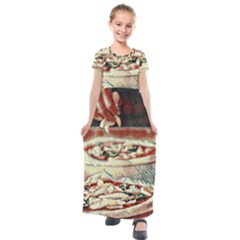 Naples Pizza On The Making Kids  Short Sleeve Maxi Dress by ConteMonfrey