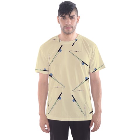 Fishing Rods Pattern Brown Men s Sport Mesh Tee by TetiBright