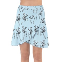 Jogging Lady On Blue Wrap Front Skirt by TetiBright