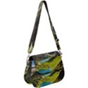 Aerial View Of Mountain And Body Of Water Saddle Handbag View1