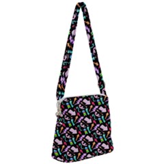 Retro Arrows Zipper Messenger Bag by Sparkle