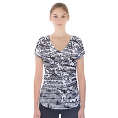 Old Civilization Short Sleeve Front Detail Top by ConteMonfrey