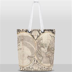 Mapa Mundi - 1774 Full Print Rope Handle Tote (small) by ConteMonfrey